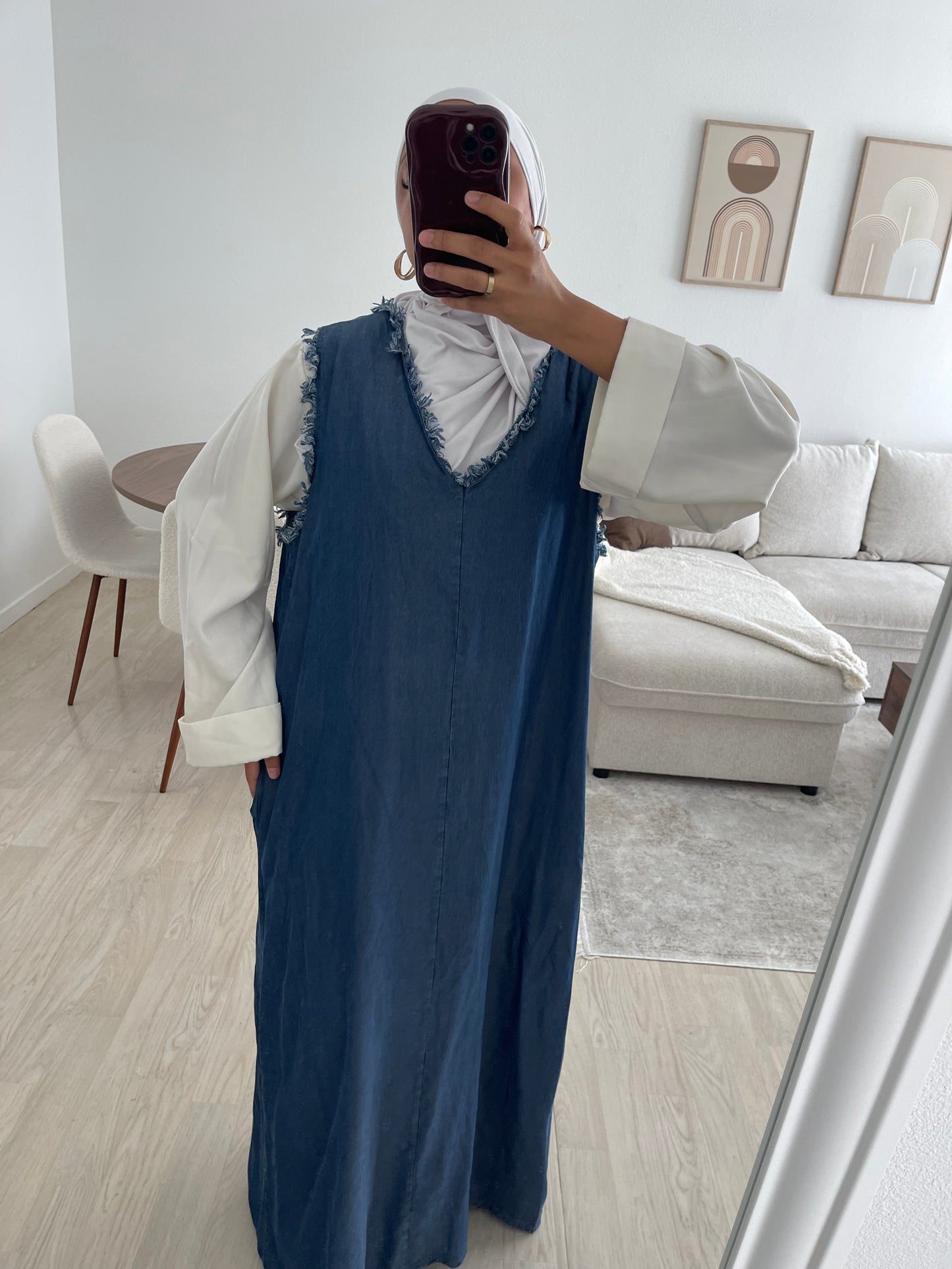 Sur Abaya en jean - foncé