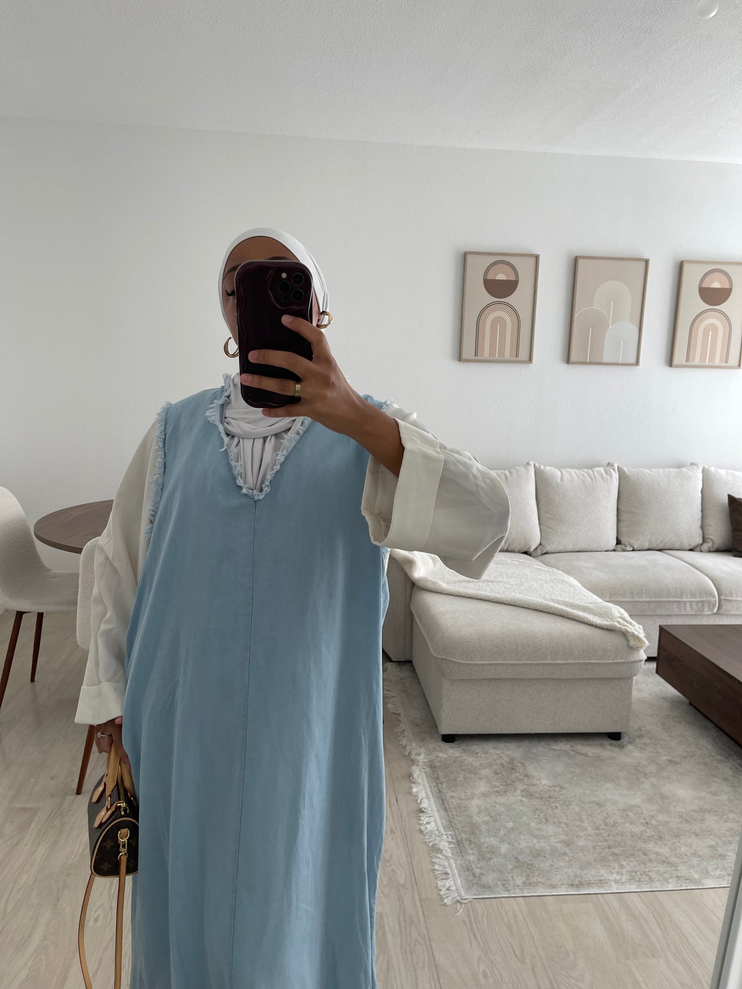 Sur Abaya en jean - clair