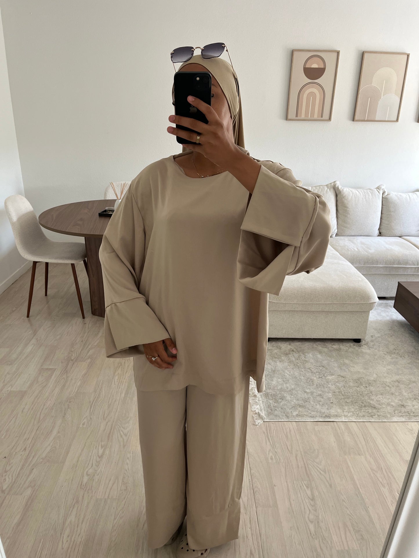 Ensemble satiné - beige