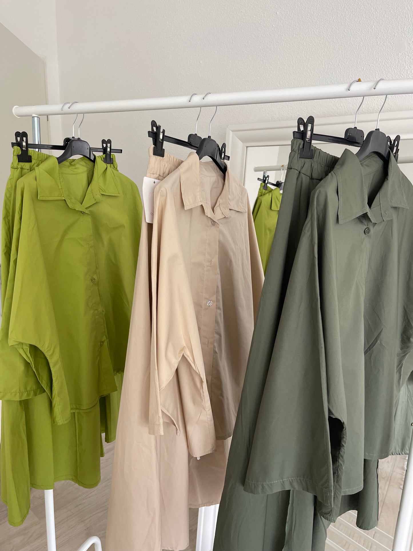 Ensemble jupe popeline - beige