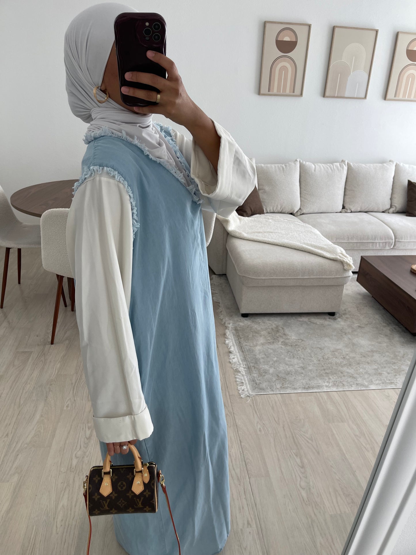 Sur Abaya en jean - clair