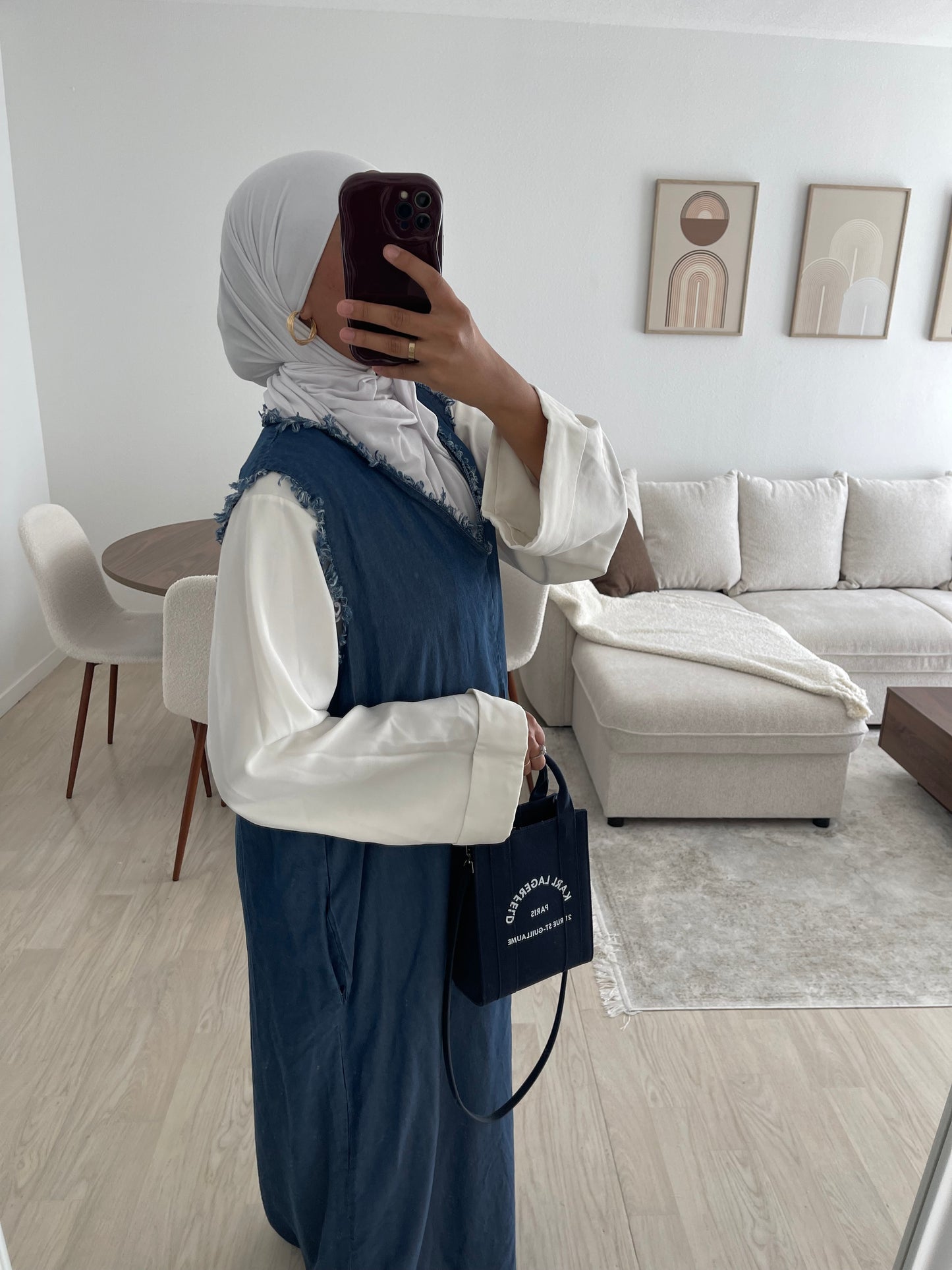 Sur Abaya en jean - foncé