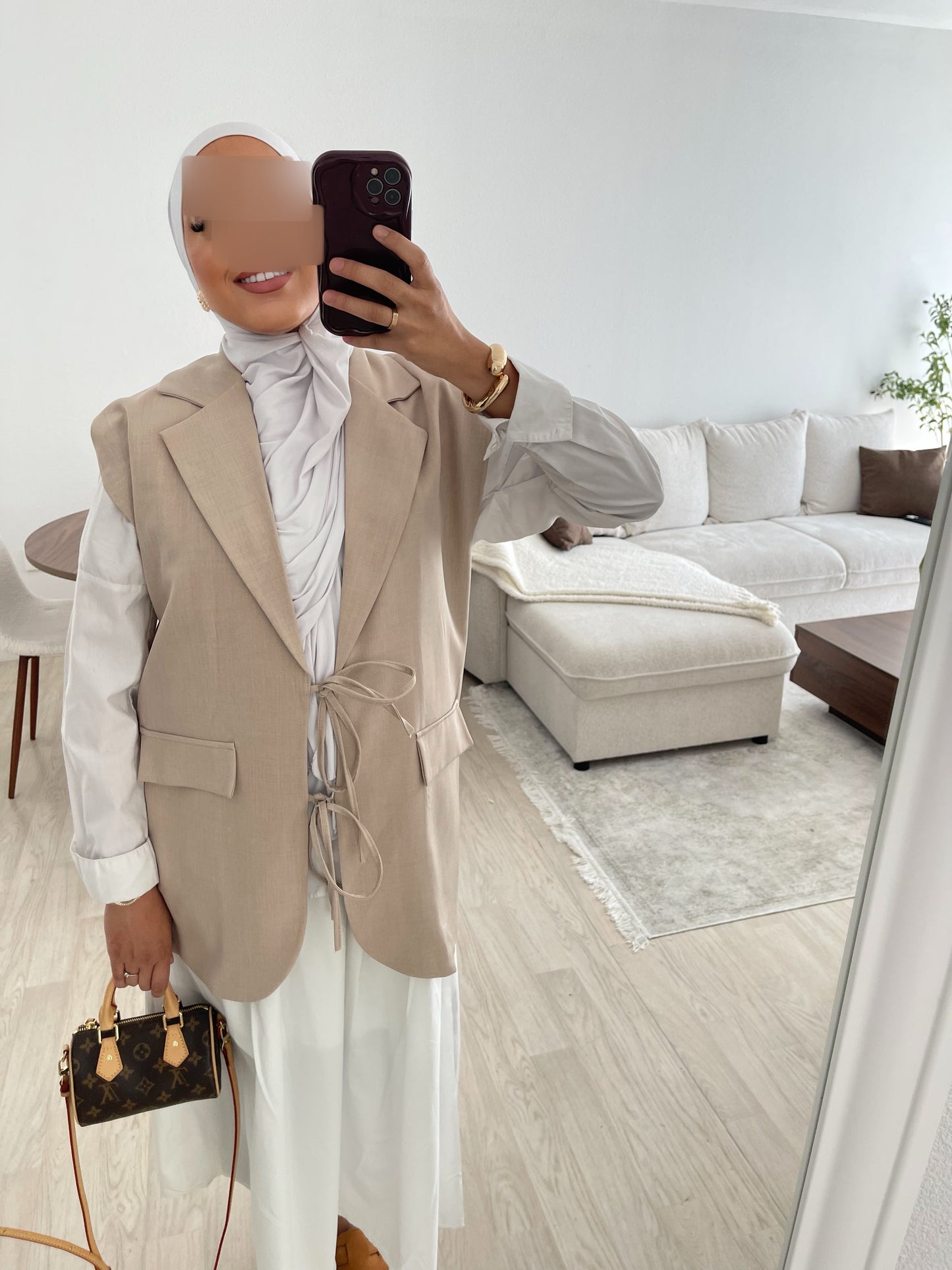 Blazer sans manche-Beige